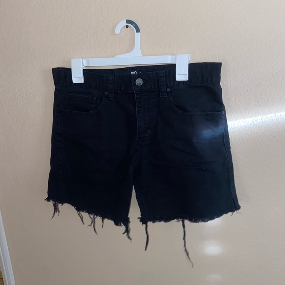 RSQ black distressed shants skater y2k shorts cut off punk indie retro bottoms - Picture 11 of 11